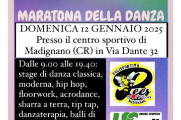 Maratona della danza a Madignano il 12 gennaio